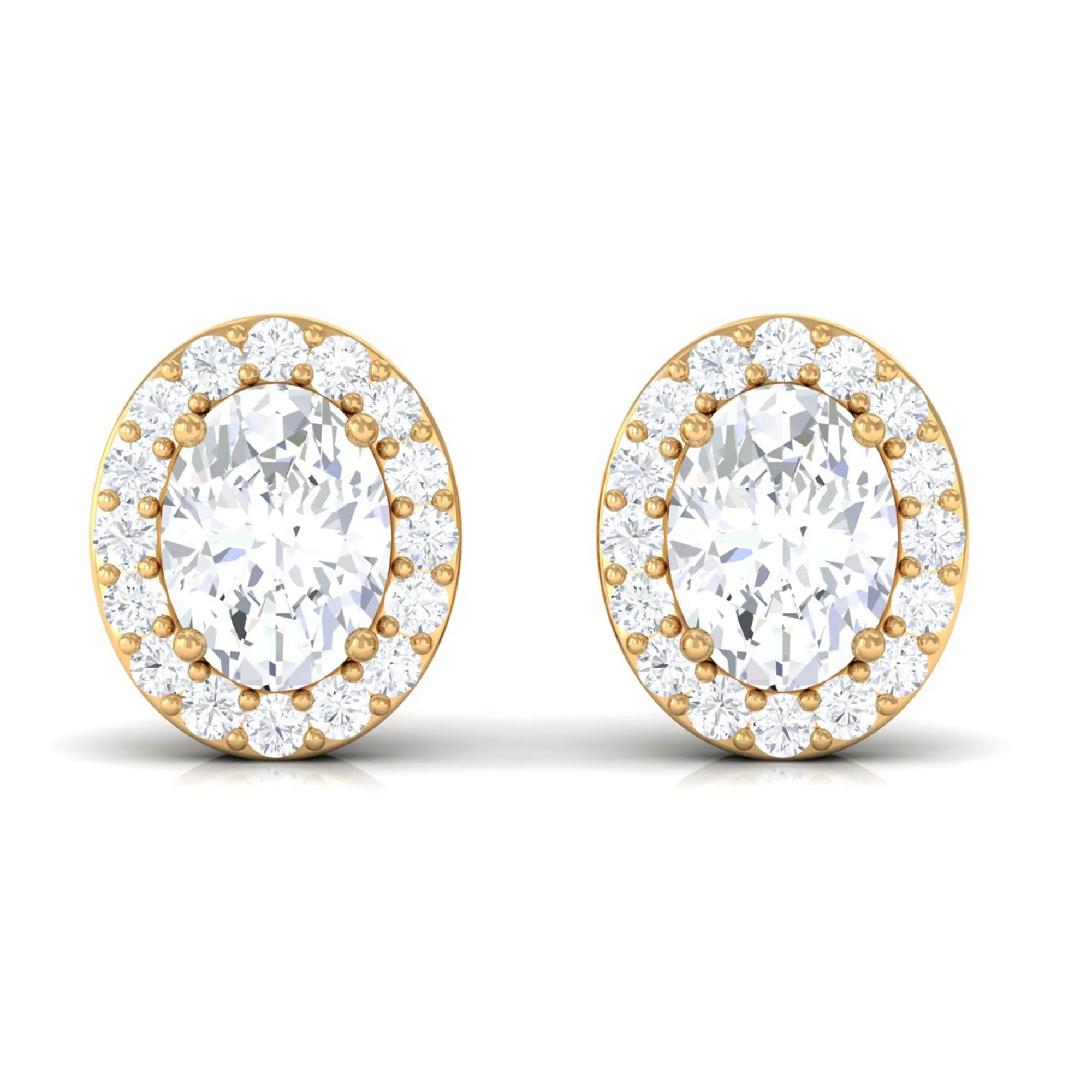 Certified Zircon Screw Back Stud Earrings