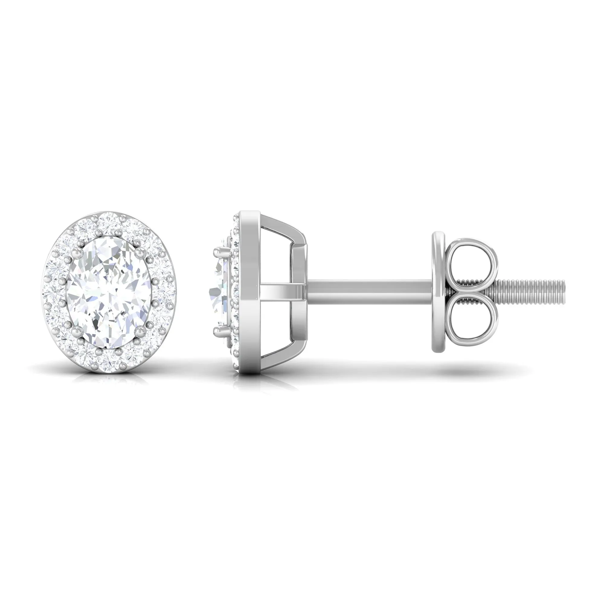 Certified Zircon Screw Back Stud Earrings