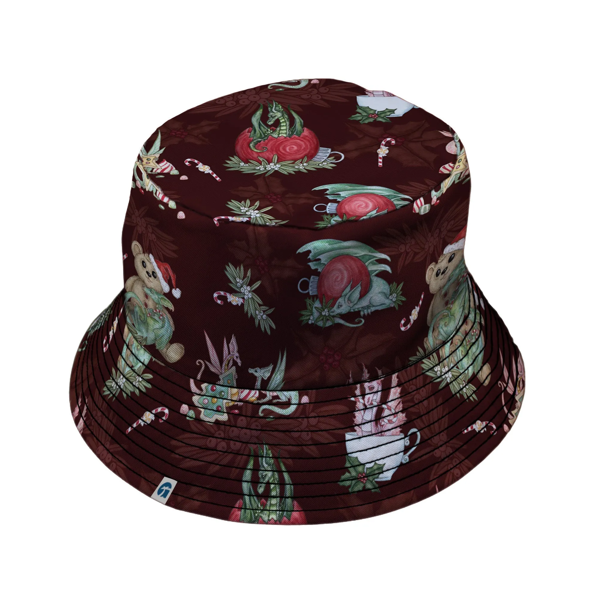 Christmas Time with Dragons Bucket Hat