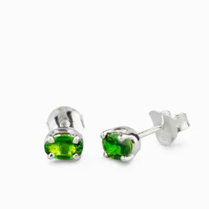 Chrome Diopside Stud Earrings