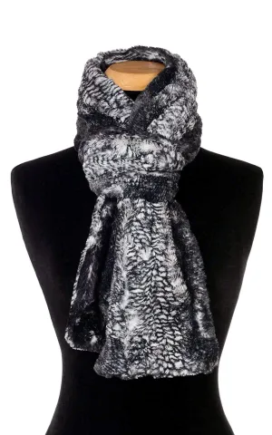 Classic Scarf - Luxury Faux Fur in Black Mamba