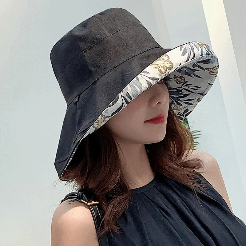 Colorful Double-sided Large Brim Outdoor Summer Bucket Hats