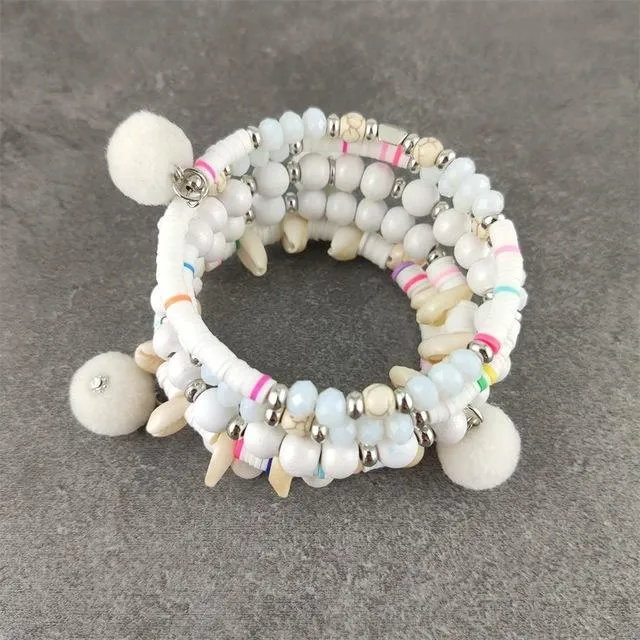 Colorful Natural Shell Beaded Bracelets