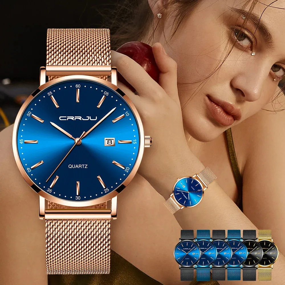 CRRJU Luxury Fashion Woman Bracelet Watch Women Casual Waterproof Quartz Ladies Dress Watches Gift Lover Clock Relogio Feminino