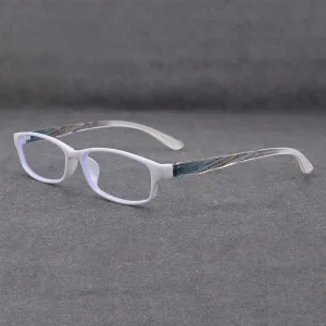 Cubojue Unisex Full Rim Rectangle Tr 90 Titanium Presbyopic Reading Glasses 9135