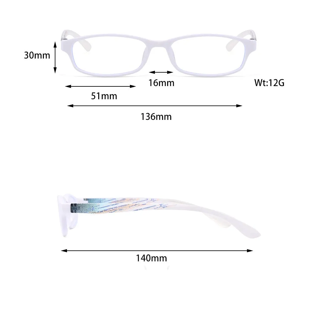 Cubojue Unisex Full Rim Rectangle Tr 90 Titanium Presbyopic Reading Glasses 9135