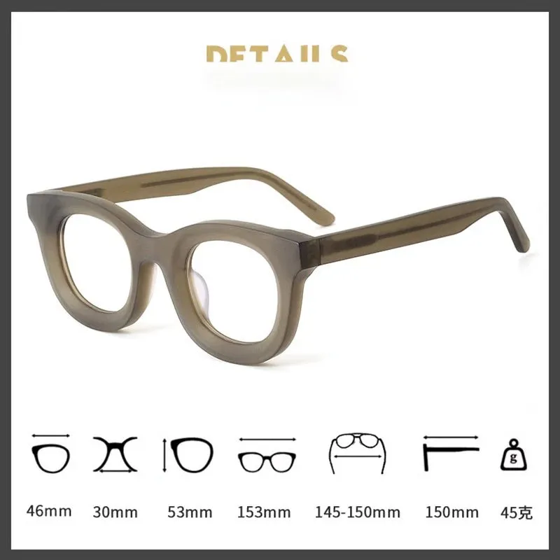 Cubojue Unisex Full Rim Square Acetate Reading Glasses Hmc46