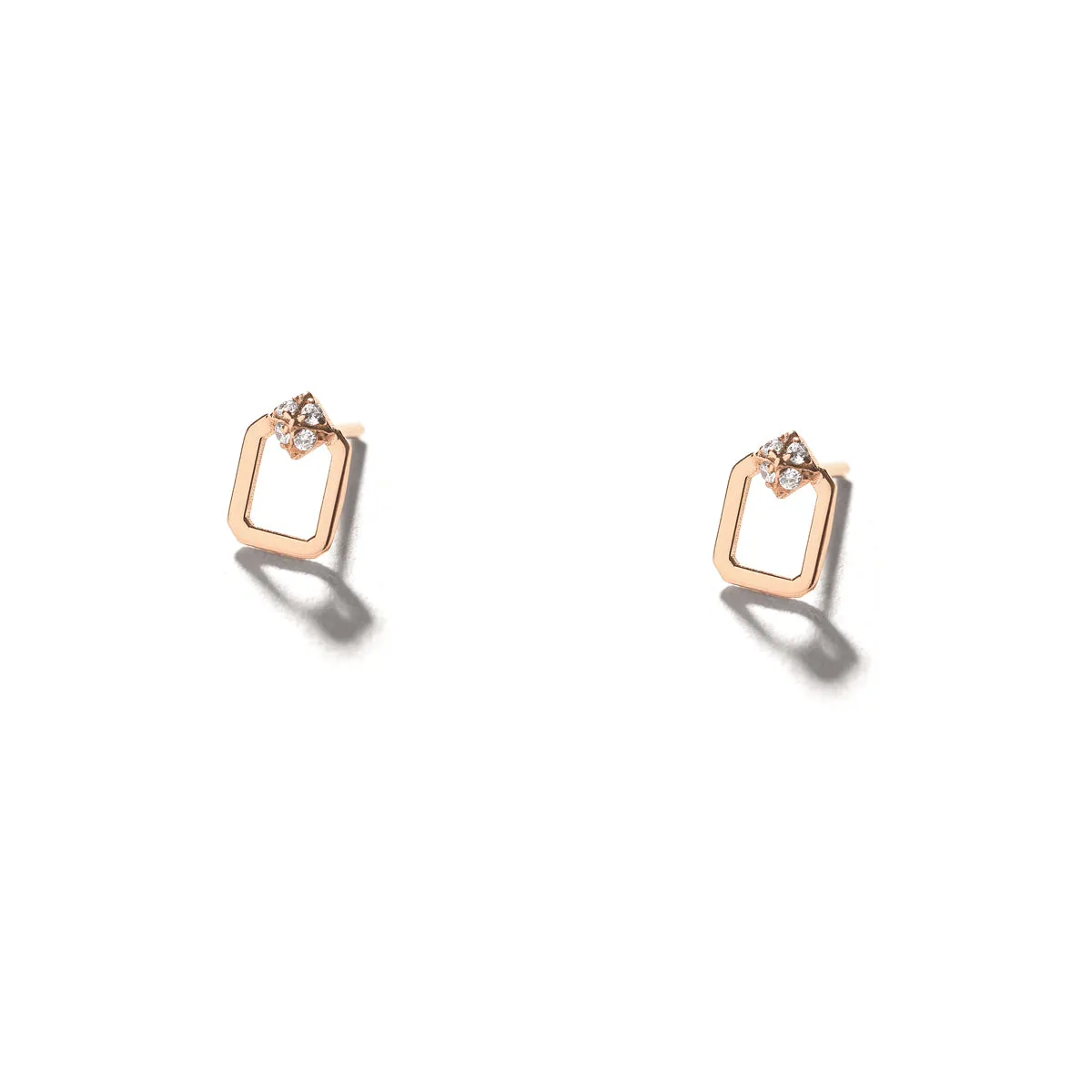 Curve Square Diamond Earrings