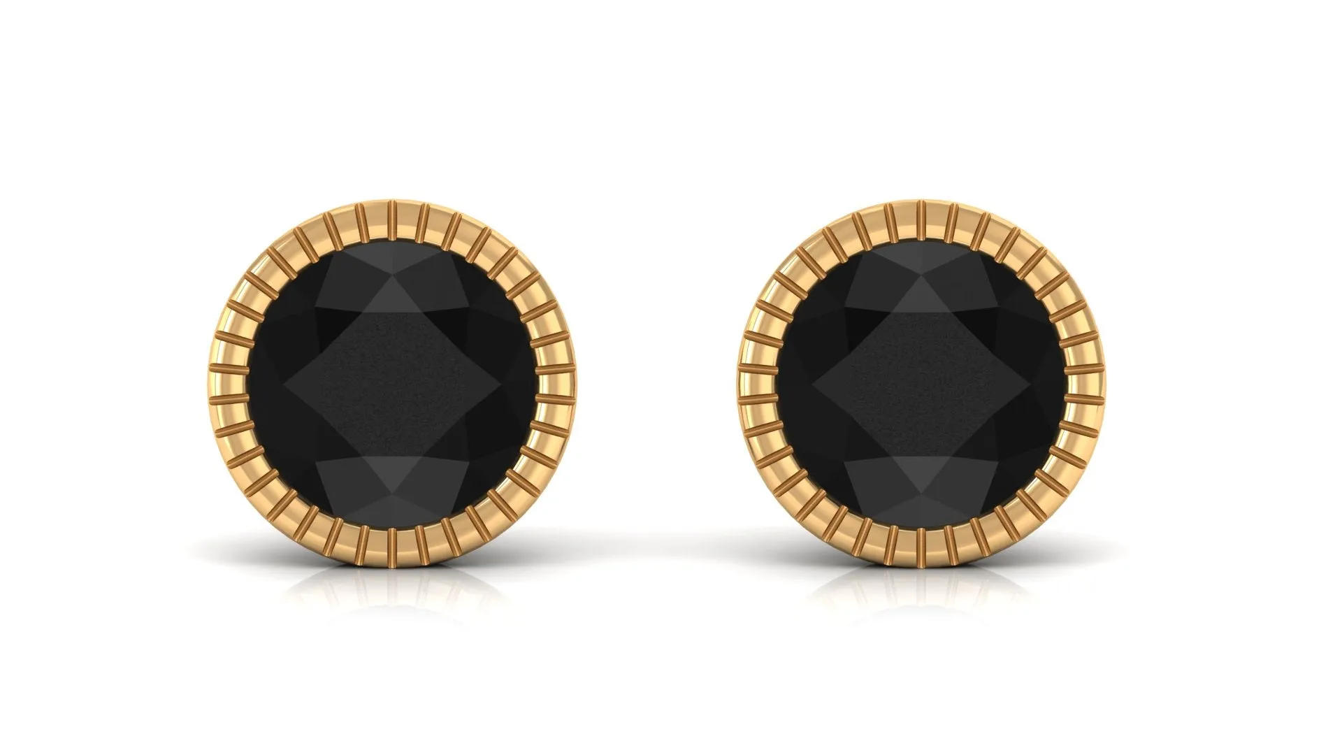 December Birthstone Black Onyx Solitaire Martini Stud Earrings