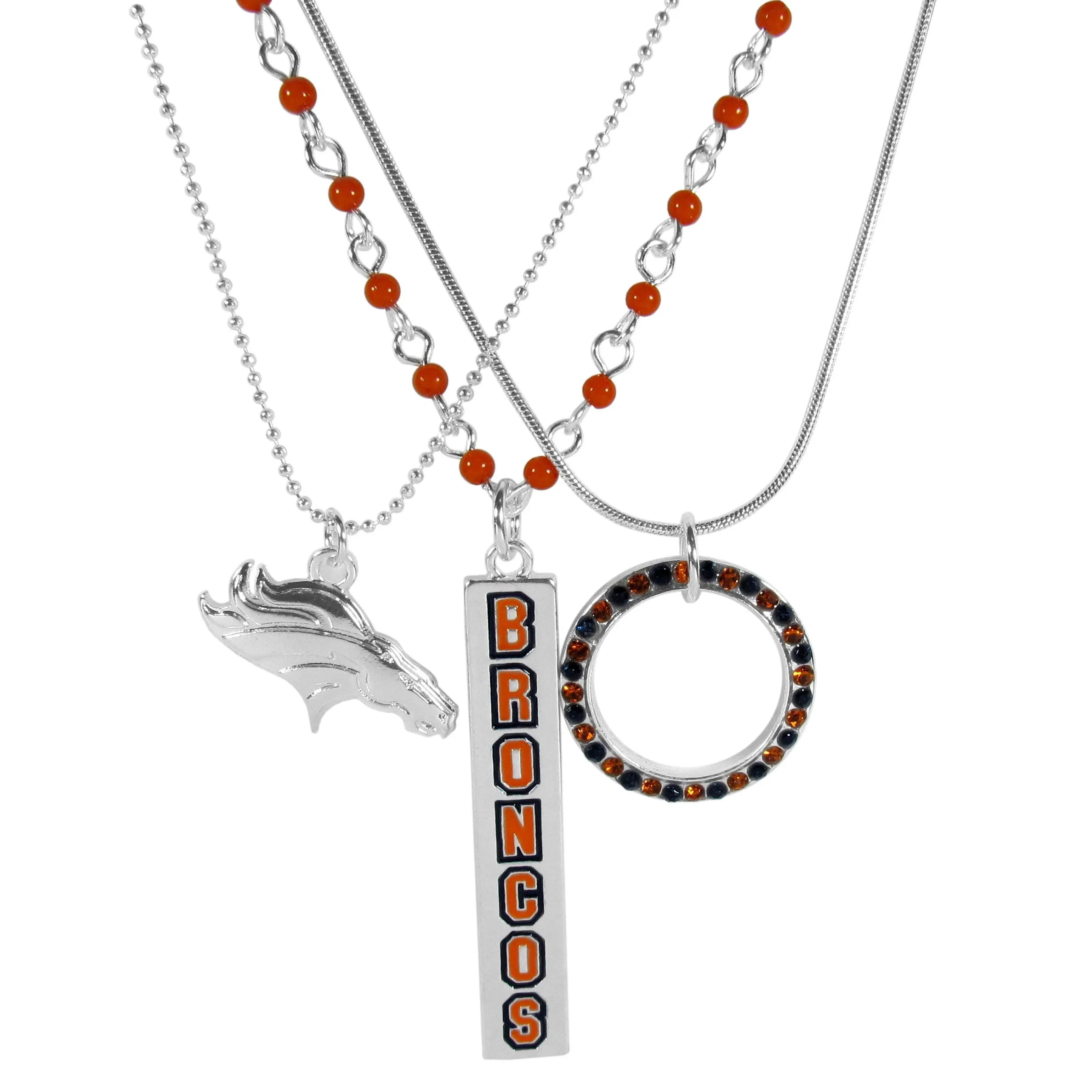 Denver Broncos Trio Necklace Set