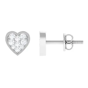 Diamond Simple Heart Stud Earrings