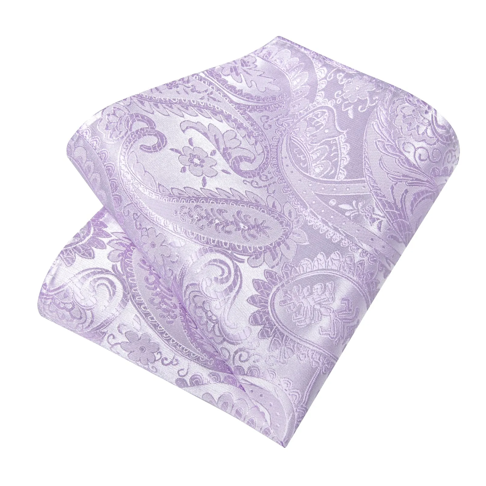 DiBanGu Dress Tie Lavender Purple Paisley Men's Silk Tie Hanky Cufflinks Set