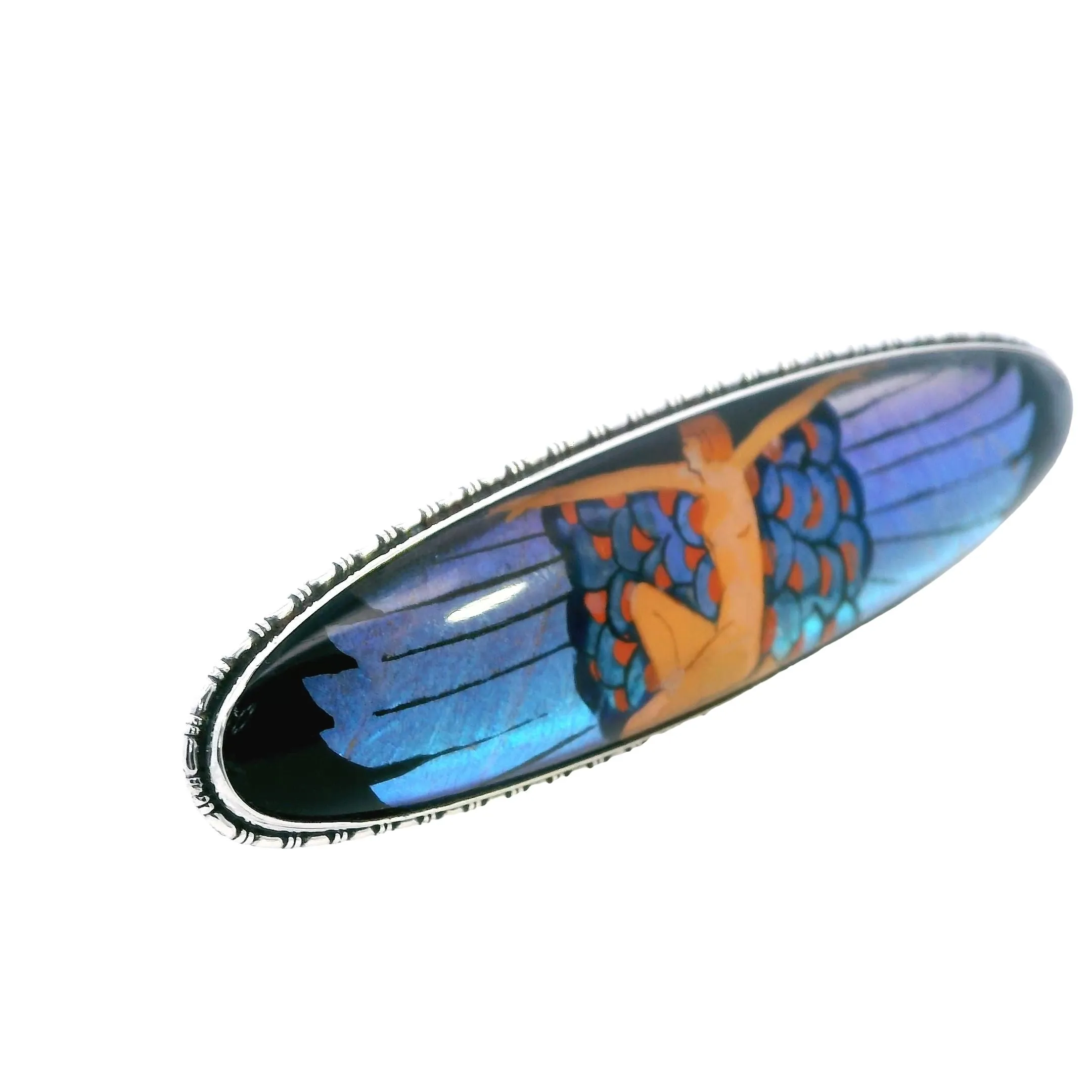 Discover Timeless Elegance: Rare 1930s Art Deco Enamel & Sterling Silver Brooch