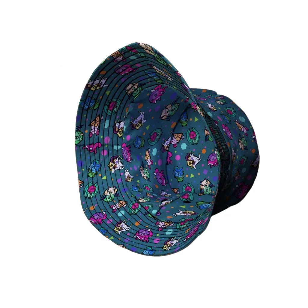 Dnd Dice Critters Teal Bucket Hat