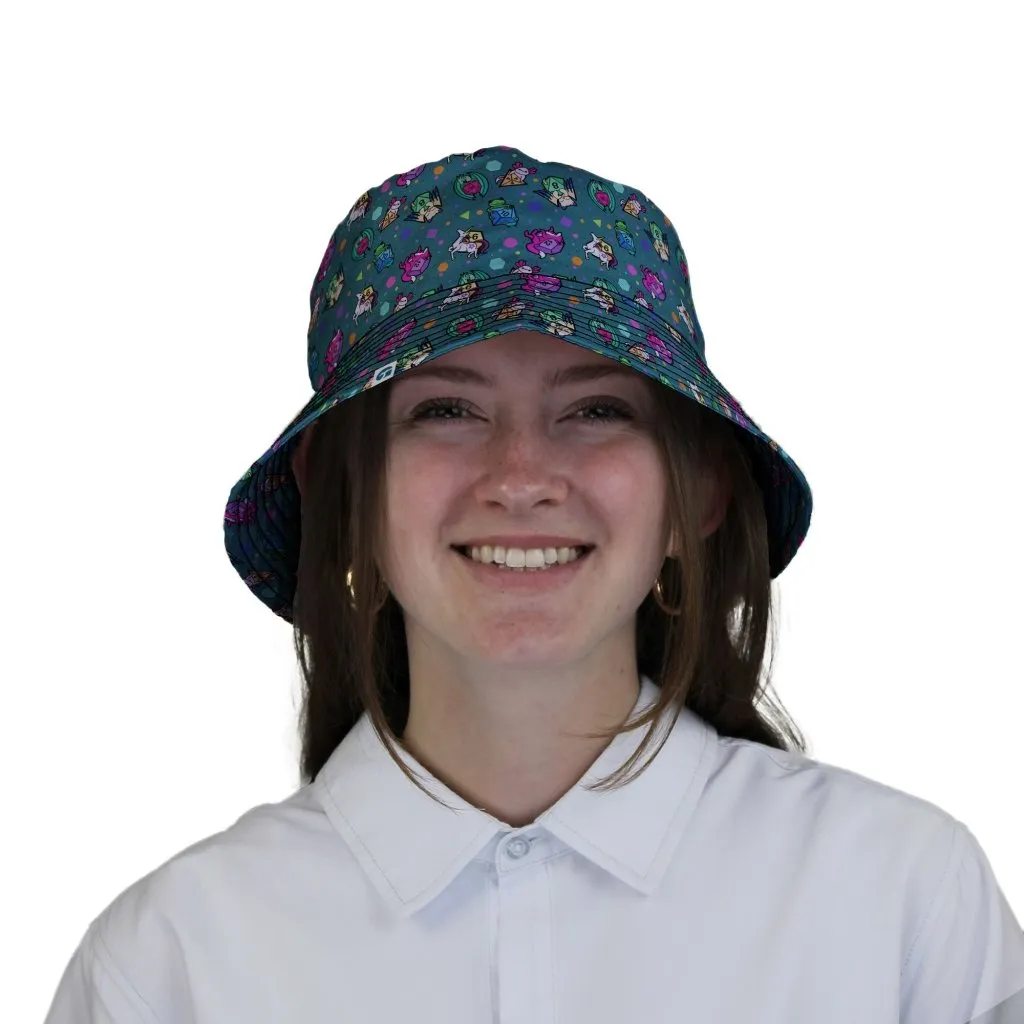 Dnd Dice Critters Teal Bucket Hat