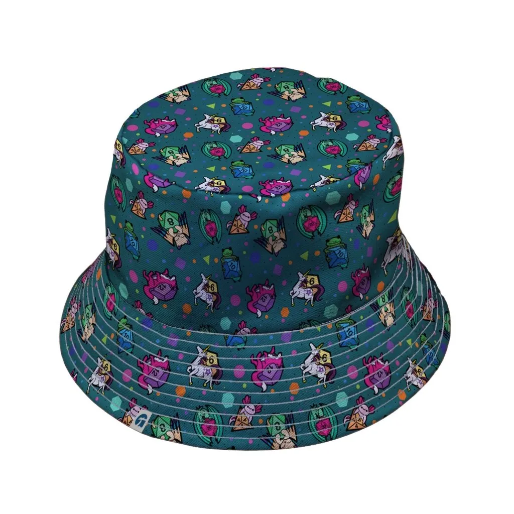 Dnd Dice Critters Teal Bucket Hat