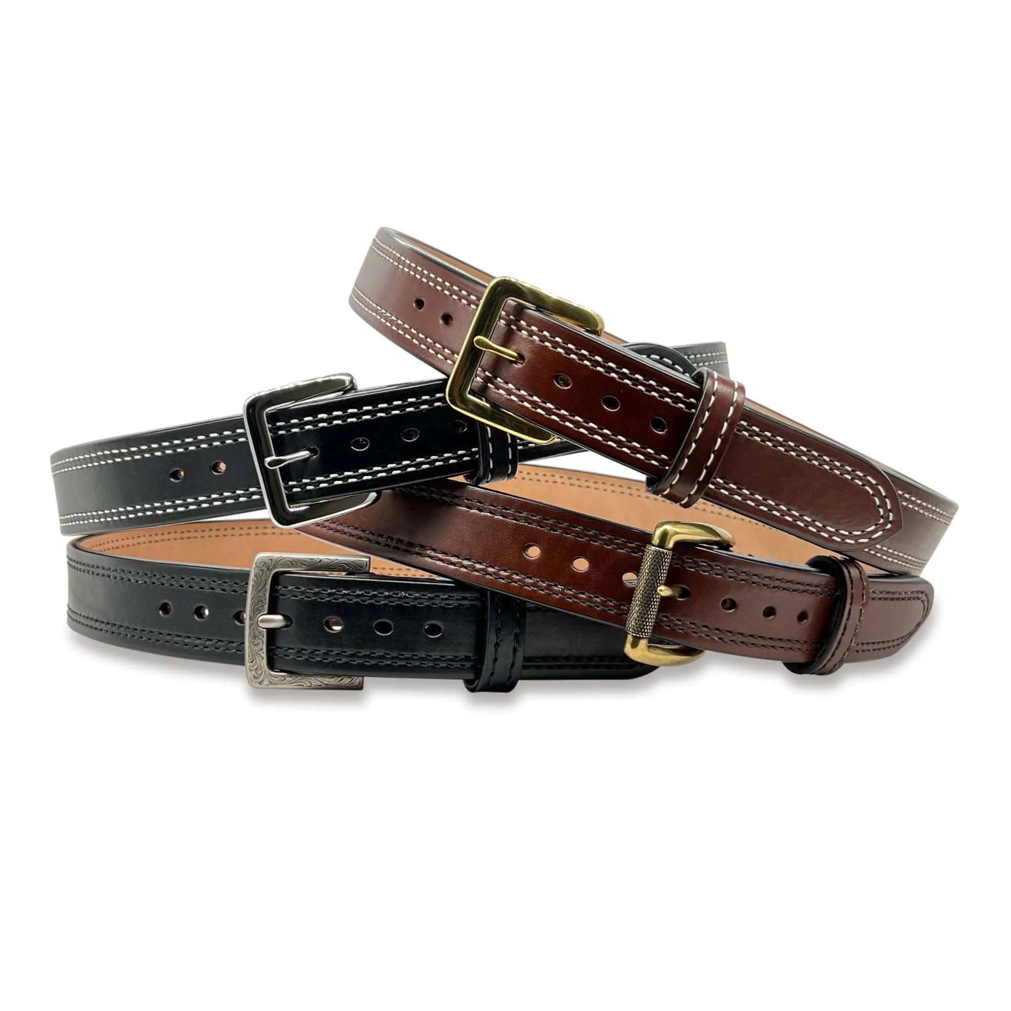 DOUBLE STITCHED, QUICK SHIP Dual-Layer Bullhide Gun Belt