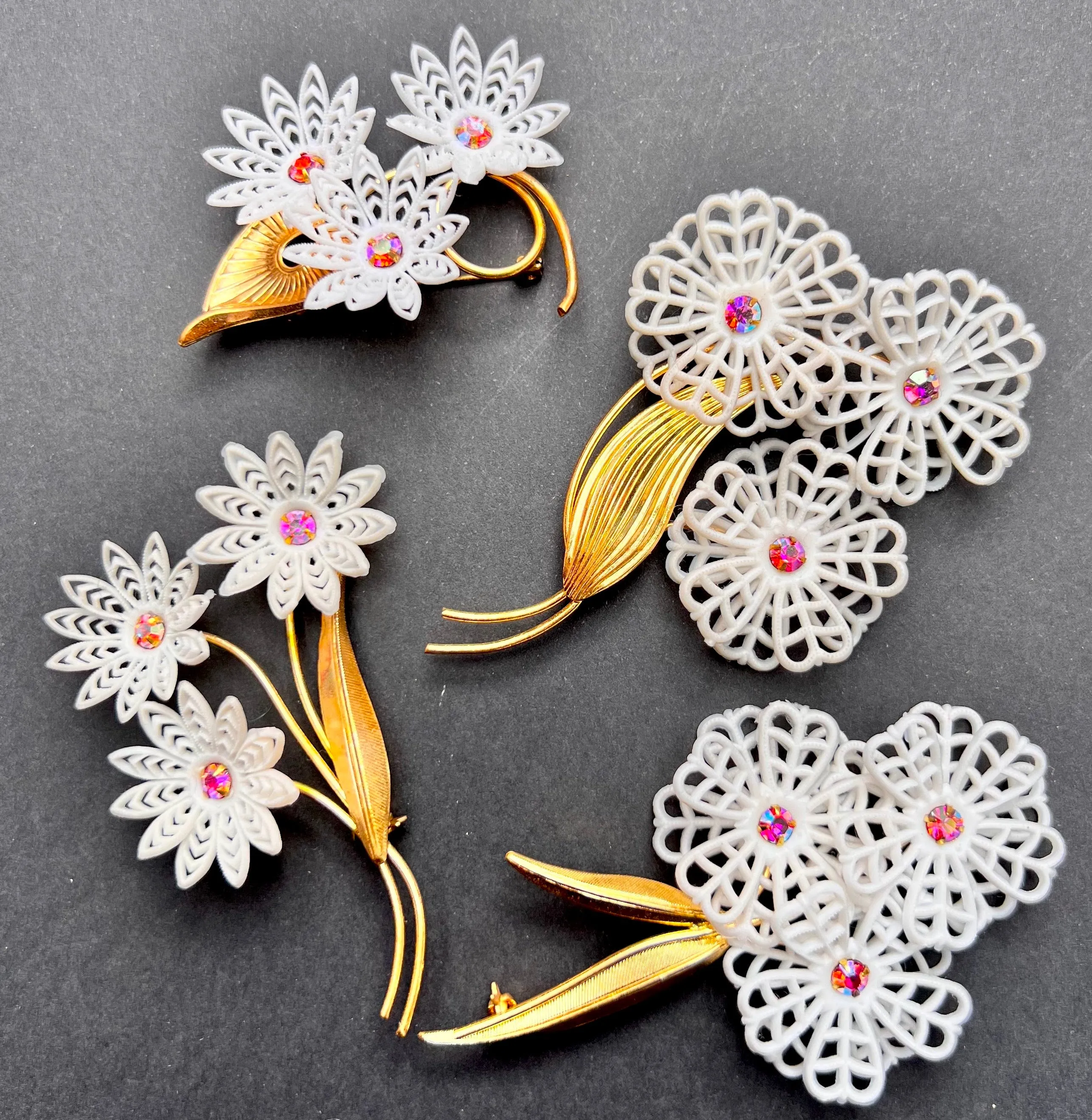 Exuberant Vintage Flower Brooches