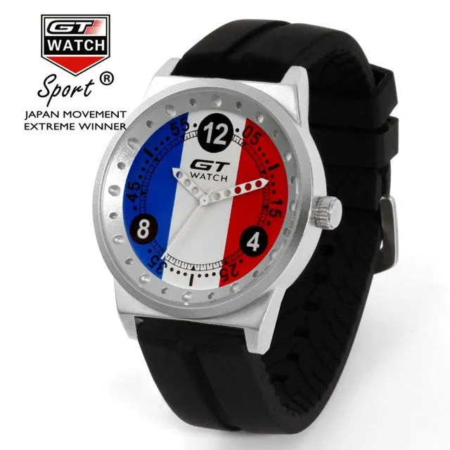 Factory direct sale fast shipping 1pcs GT WATCH World Car Racing Sport Italy Men's Military Wristwatch