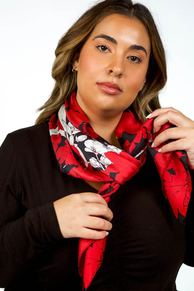 FLORAL FOREST SILK SQUARE SCARF