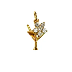 Gold Flower Martini Charm