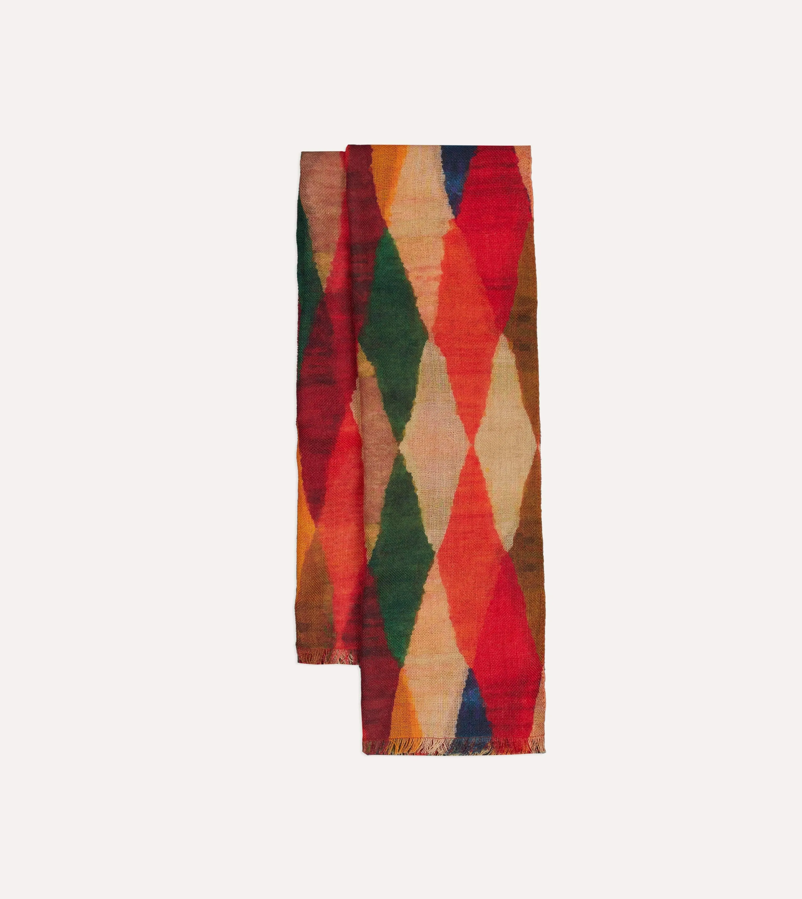 Harlequin Print Wool Gauze Scarf