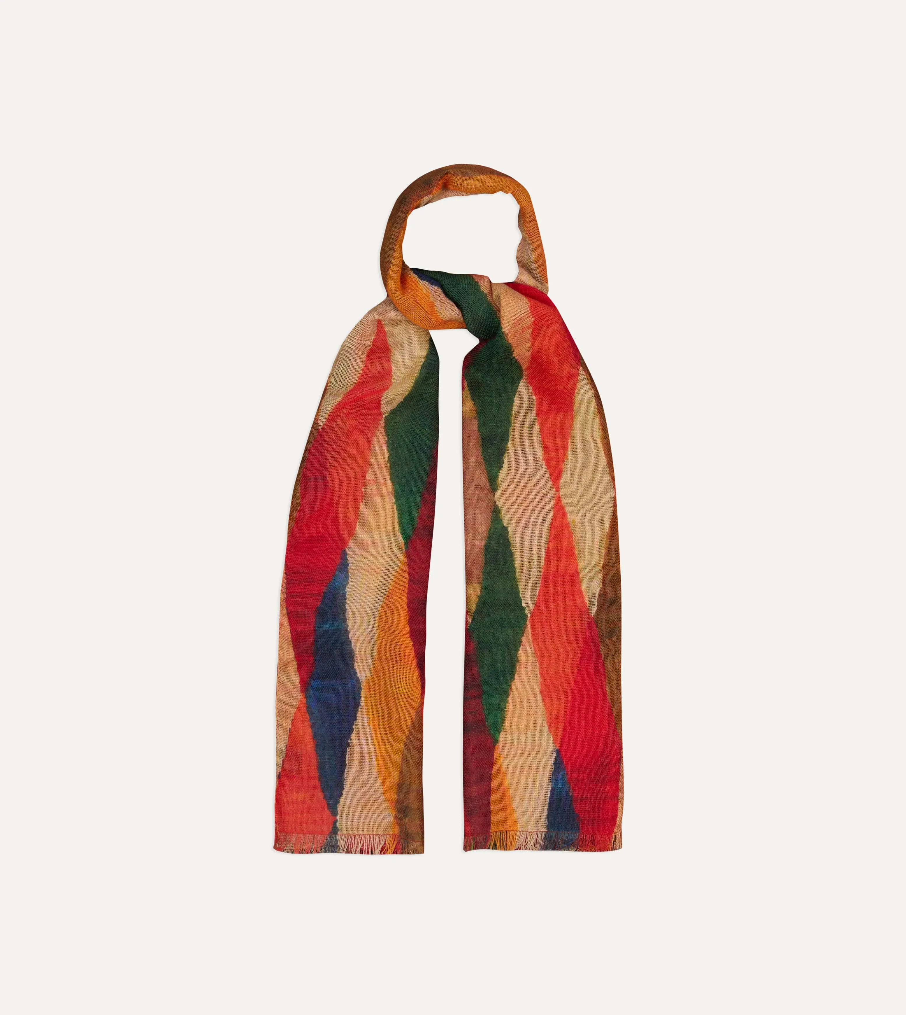 Harlequin Print Wool Gauze Scarf