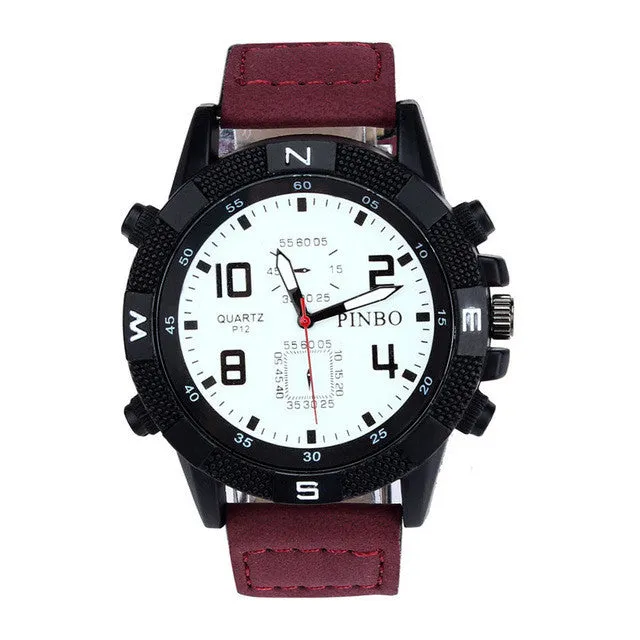 Hot Unique Luxury Men's Canvas strap Large Dial Military Sport Quartz Wrist Watch Drop Shipping F15