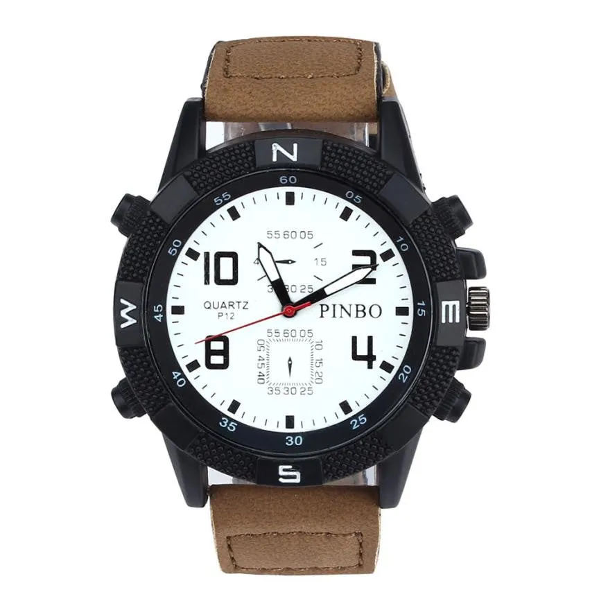 Hot Unique Luxury Men's Canvas strap Large Dial Military Sport Quartz Wrist Watch Drop Shipping F15