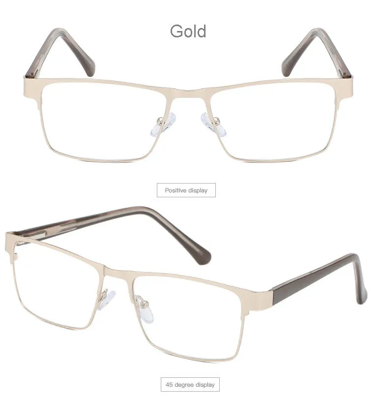 Hotony Men's Full Rim Square Alloy Frame Reading Glasses R89865