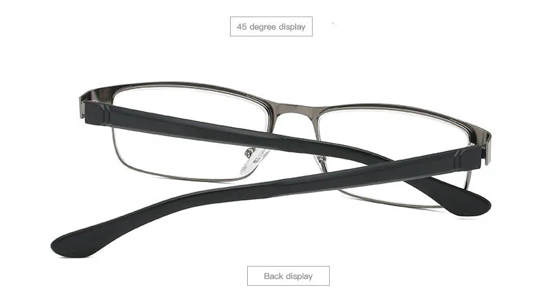 Hotony Men's Full Rim Square Alloy Frame Reading Glasses R89865