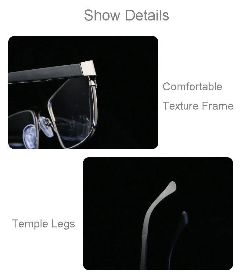 Hotony Men's Full Rim Square Alloy Frame Reading Glasses R89865