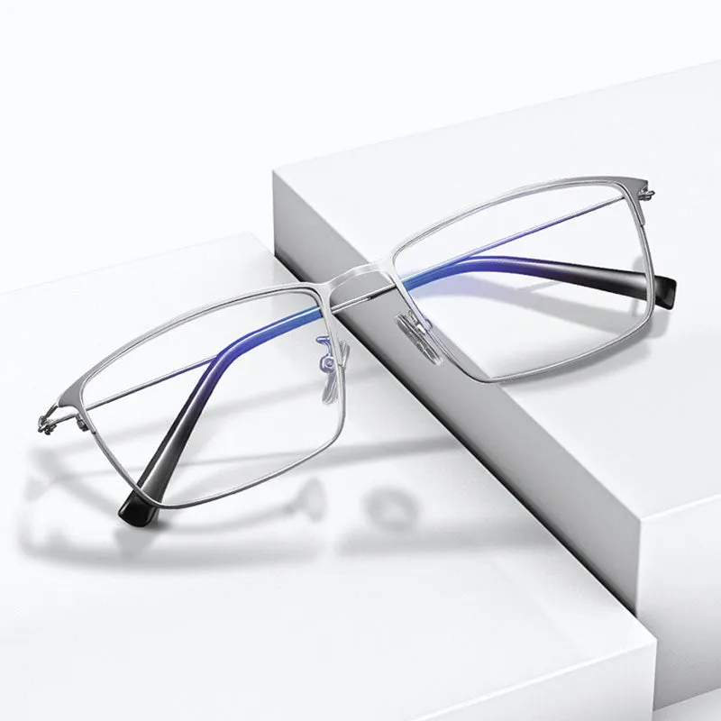 Hotony Unisex Full Rim Square Alloy Frame Anti Blue Light Reading Glasses  9011