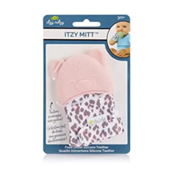 Itzy Ritzy Teething Mittens - Blush Leopard