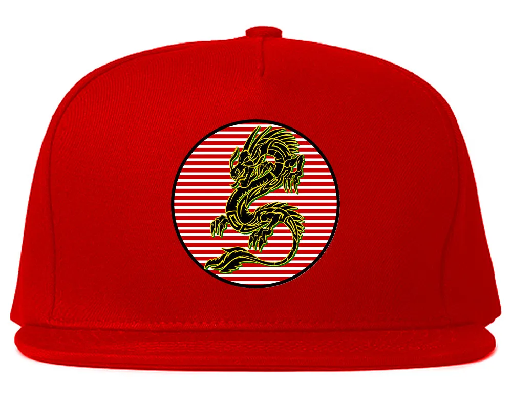 Japanese Dragon Red Sun Mens Snapback Hat