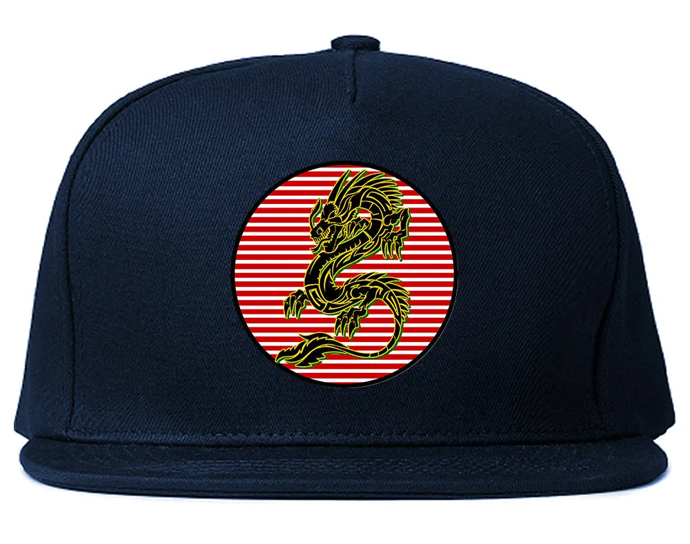 Japanese Dragon Red Sun Mens Snapback Hat