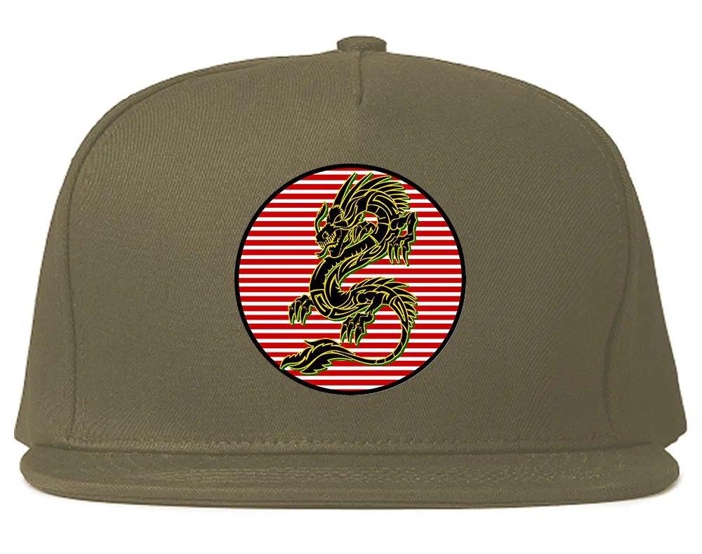 Japanese Dragon Red Sun Mens Snapback Hat