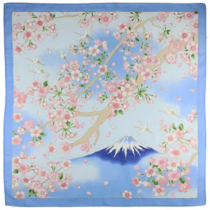 Kimono Motif Cotton Handkerchief - Azure