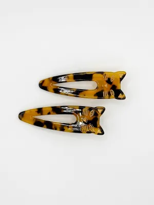 Kitty Cat Hair Clips Tortoiseshell