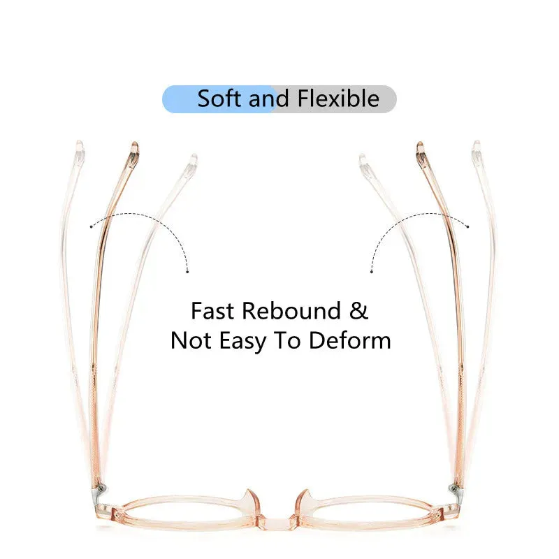 Kocolior Unisex Full Rim Flat Top Oval Tr 90 Hyperopic Reading Glasses 7810