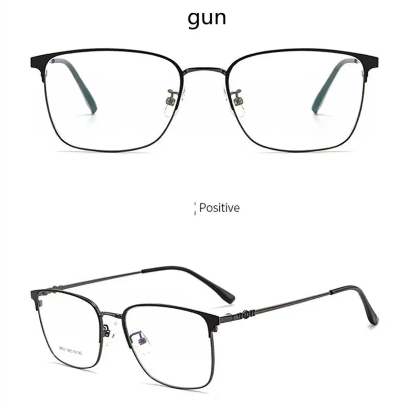 Kocolior Unisex Full Rim Large Square Alloy Hyperopic Reading Glasses 38001