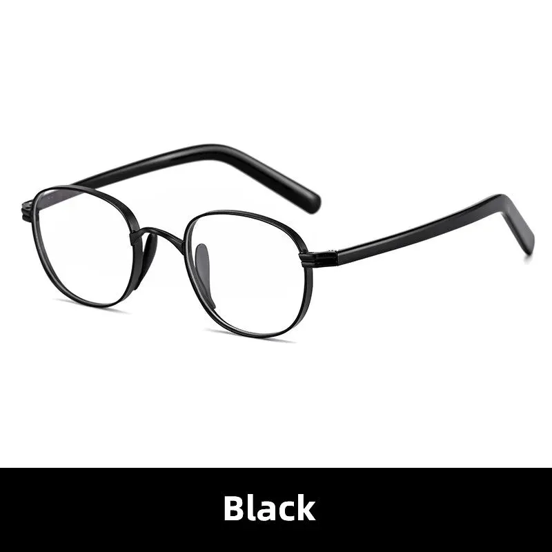 Kocolior Unisex Full Rim Round Titanium Hyperopic Reading Glasses 8017