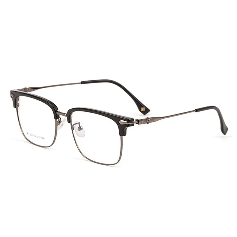 Kocolior Unisex Full Rim Square Tr 90 Alloy Hyperopic Reading Glasses 18007