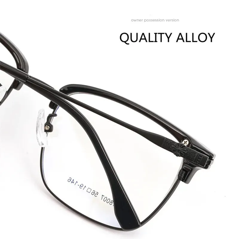 Kocolior Unisex Full Rim Square Tr 90 Alloy Hyperopic Reading Glasses 18007