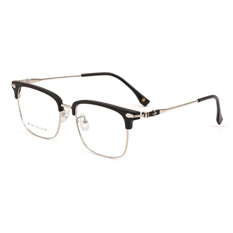 Kocolior Unisex Full Rim Square Tr 90 Alloy Hyperopic Reading Glasses 18007