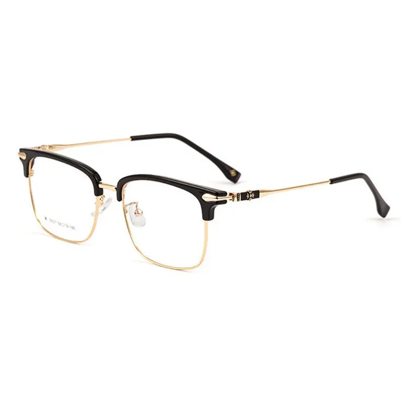 Kocolior Unisex Full Rim Square Tr 90 Alloy Hyperopic Reading Glasses 18007