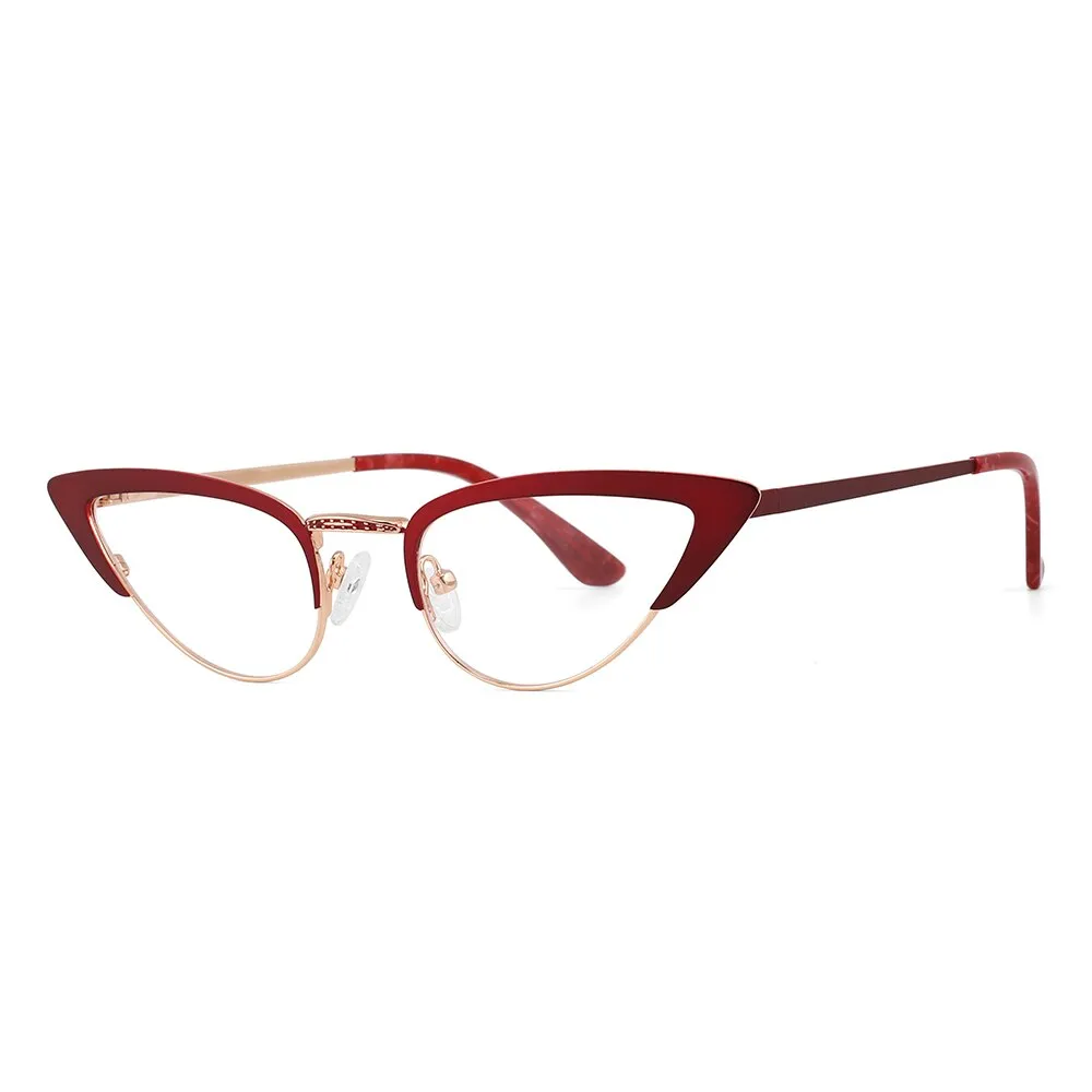 Laoyehui Women's Full Rim Cat Eye Alloy Presbyopic Reading Glasses Glr8931