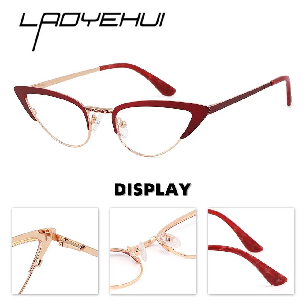 Laoyehui Women's Full Rim Cat Eye Alloy Presbyopic Reading Glasses Glr8931