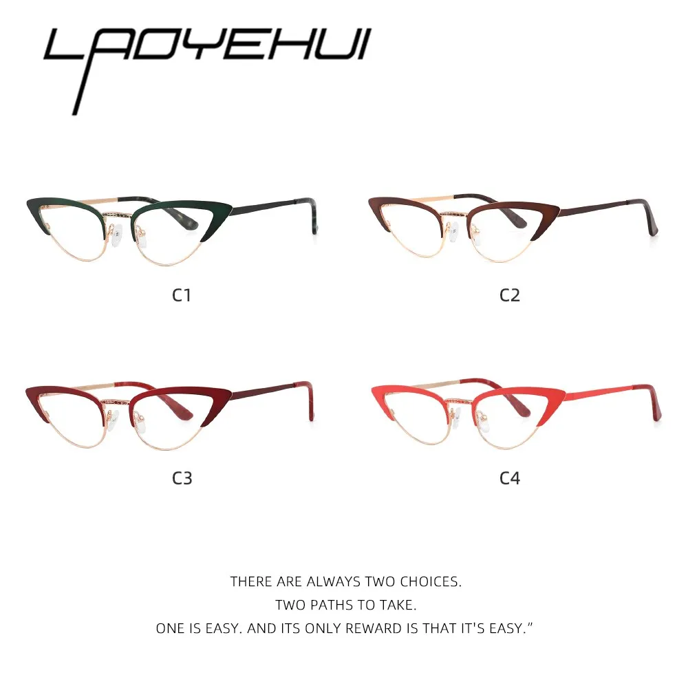 Laoyehui Women's Full Rim Cat Eye Alloy Presbyopic Reading Glasses Glr8931