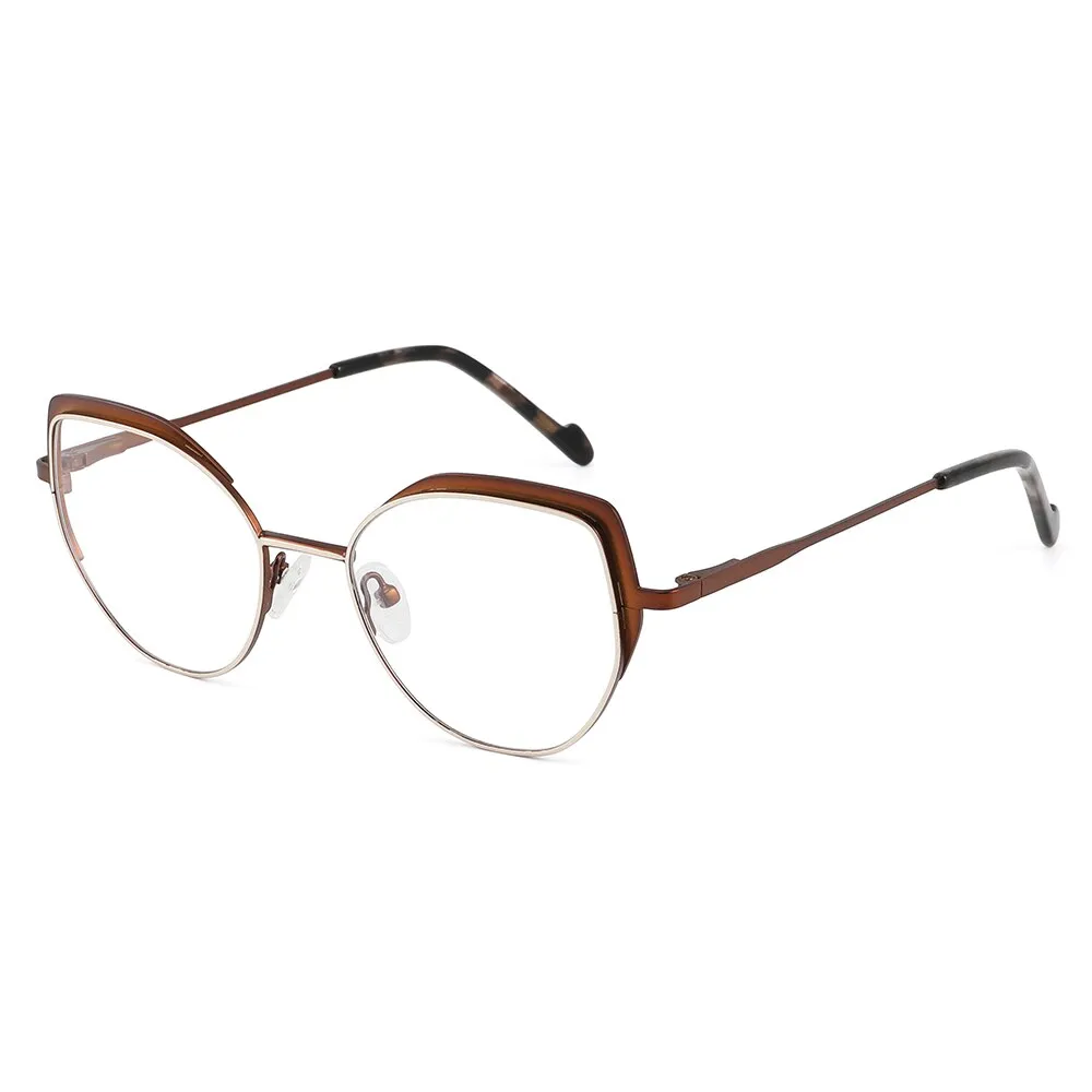 Laoyehui Women's Full Rim Oval Alloy Presbyopic Reading Glasses Glr8836